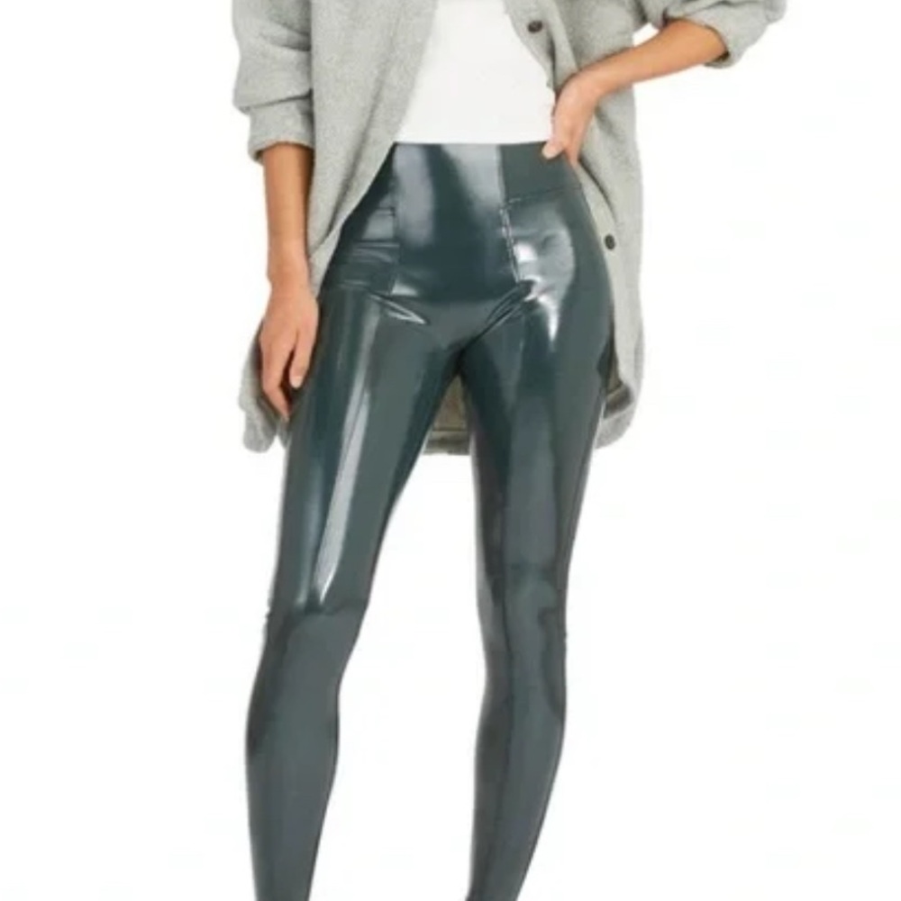 SPANX Shiny Green Leggings